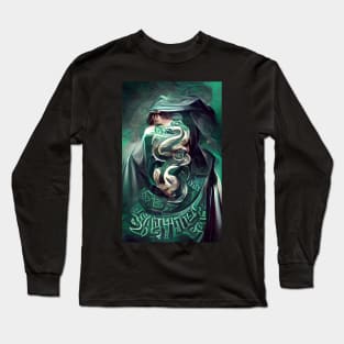 Emerald green snake flag print Long Sleeve T-Shirt